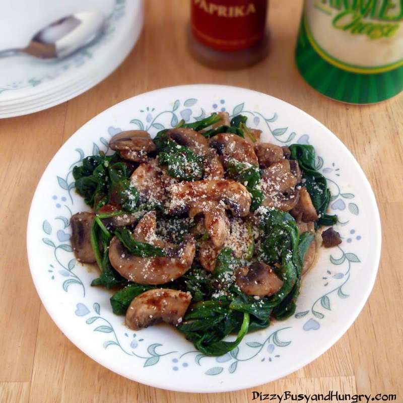 Mushrooms and Spinach with Parmesan and Paprika 3