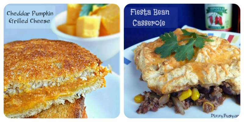 cheddar pumpkin and fiesta bean collage