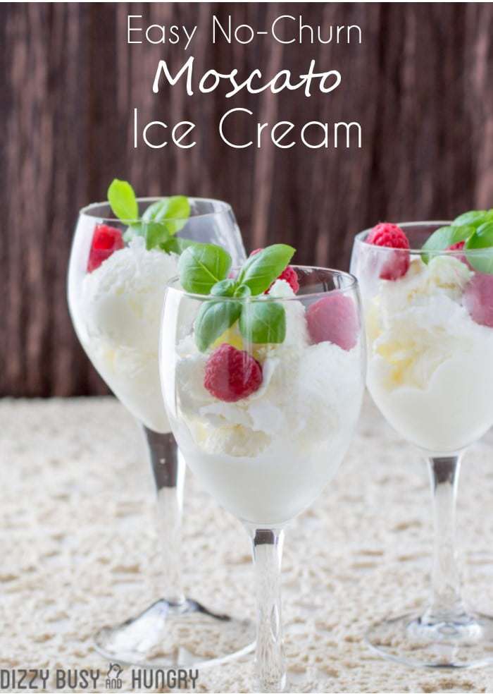 Easy No-Churn Moscato Ice Cream | DizzyBusyandHungry.com - Elegant dessert that is perfect for company yet so easy to make!