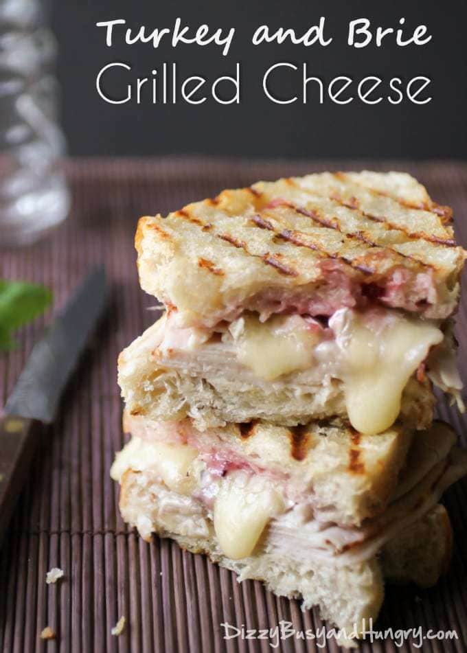 Turkey and Brie Grilled Cheese | DizzyBusyandHungry.com #grilledcheese #turkey #brie