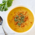 Healthy Butternut Squash Soup | DizzyBusyandHungry.com - Silky, fragrant, and flavorful, this comforting soup is a hit with adults and kids alike!